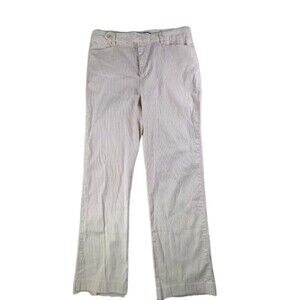Ralph‎ Lauren Women's 8 Ivory Cotton Dress Slacks